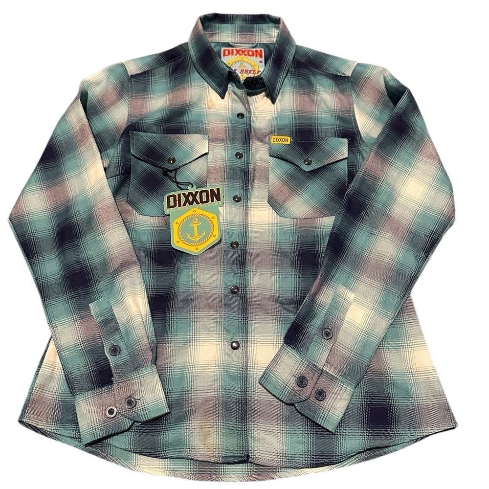 DIXXON Blue and White Plaid Shirt, Sz, medium, NWT